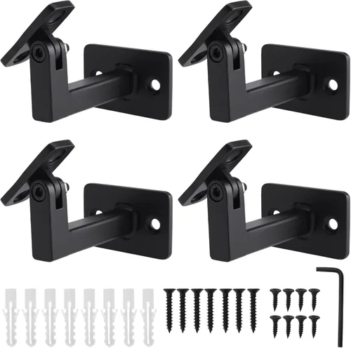 Vista 8 de RealPlus Soportes de pasamanos ajustables resistentes giratorios cuadrados para escaleras de escalera, paquete de 3