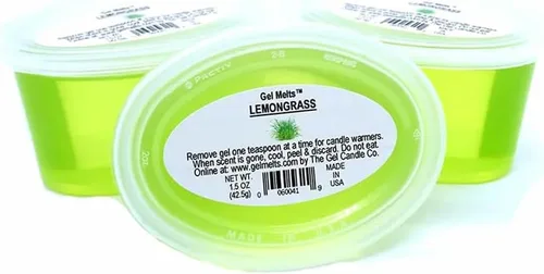 3 Pack of Lemongrass Aroma Gel Melts for Warmers and Burners by The Gel Candle Company Peel, MELT and Enjoy