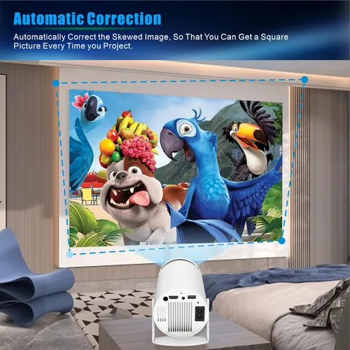 Vista 6 de Mini proyector con WIFI 6 y Bluetooth, proyector portátil con soporte 4K 1080P, aplicación incorporada, Android 11, 150 ANSI, corrección trapezoidal