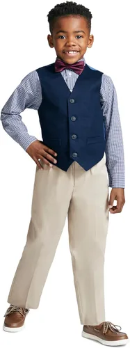 Vista 4 de Nautica - Conjunto de 4 piezas para niño incluye camisa de vestir, corbata, chaleco y pantalones