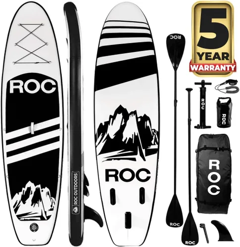 Vista 23 de Roc Tabla de remo inflable con accesorios de tabla de remo de SUP de alta calidad, diseño amplio y estable, cubierta antideslizante y cómoda