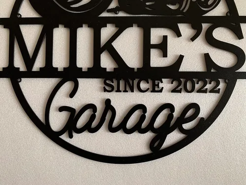 Vista 5 de Personalized Motorcycle Garage Sign, Custom Metal Name Sign, Handmade Motor Bike Hanging Plaque Metal Wall Art, Man Cave Decor, Gift for Biker