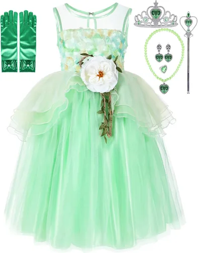 Axaxa Disfraz de princesa para fiesta de cumpleaños, disfraz de hada para niñas pequeñas, vestidos para ocasiones especiales