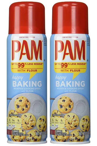 Pam Aerosol de Cocina Antiadherente - Happy Baking - Con Harina - Peso Neto 5 OZ (141 g) Cada Uno - Paquete de 2