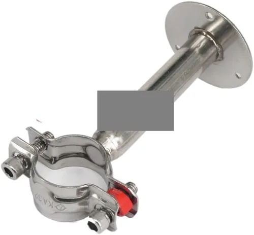 Vista 3 de 32mm 304 Stainless Steel Pipe Clamp Clip Support bracket with base plate Pole Length 100mm