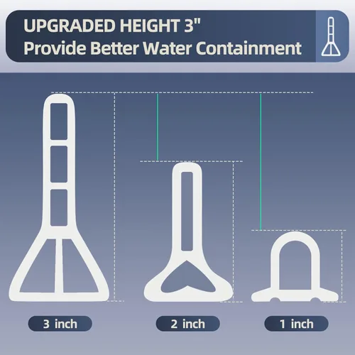 Vista 2 de Presa de agua plegable elevada de 39 pulgadas (99.06 cm) BLAUESGAS, Barrera de ducha de 3 pulgadas (7.62 cm), tapón de agua para la ducha, protector