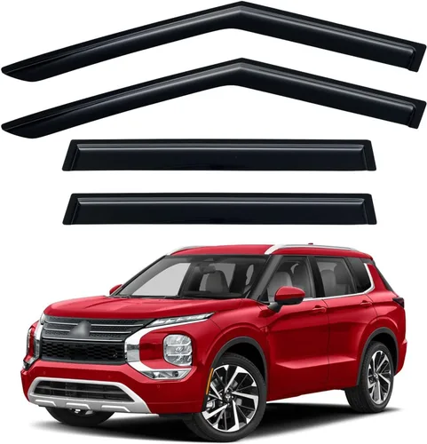 Vista 105 de YQAUTEC - Viseras para ventana, protectores contra la lluvia, compatibles con Subaru WRX 2015-2021, deflectores de viento para ventanas, viseras