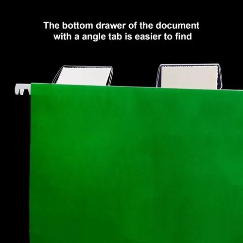Vista 2 de Jovitec Pestañas para carpetas de archivos, 120 pestañas de plástico para colgar y 120 insertos para organizar e identificar archivos rápidos, fácil
