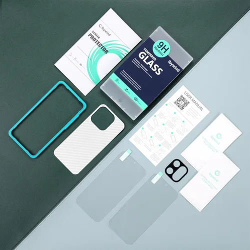 Vista 8 de Ibywind Protector de pantalla para OnePlus 15 5G, 2 unidades, vidrio templado de dureza 9H y protector de lente de cámara, con marco de alineación