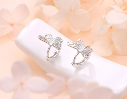 Vista 4 de DAOCHONG Aretes de aro de plata de ley S925 para mujeres, adolescentes y niñas, regalo de joyería de cumpleaños