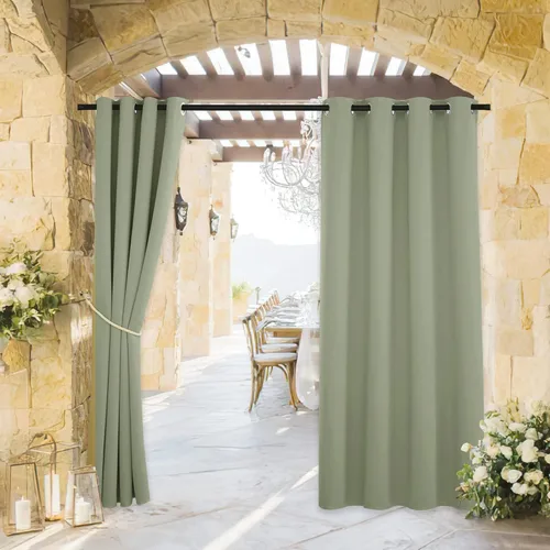 Vista 11 de RYB HOME - Cortinas opacas extraanchas para exteriores, impermeables, resisten el viento, 100 pulgadas de ancho x 84 pulgadas de largo, 1 panel