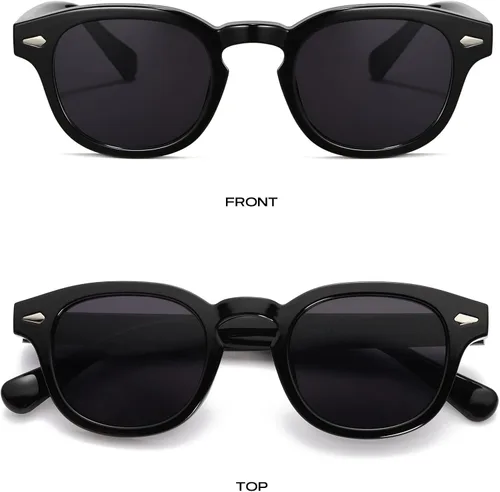 Vista 3 de Gtand Gafas de sol unisex vintage retro estilo redondo tintado para hombres mujeres moda círculo gafas de sol 1.811 in