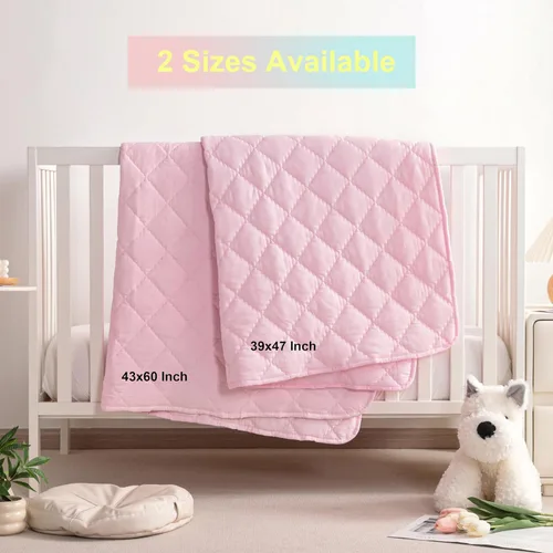 Vista 3 de BEDSUM Edredón alternativo 100% de microfibra cepillada para niños, ultrasuave, ligero y cálido, transpirable, manta acolchada para cuna, para Rosa