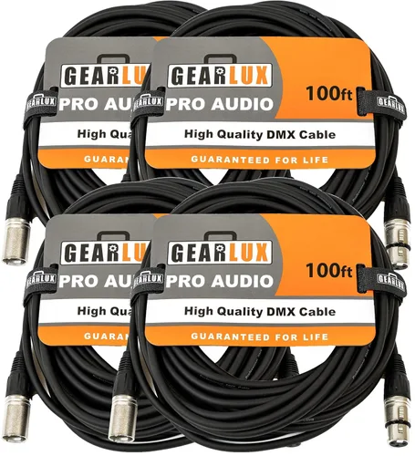 Vista 12 de Gearlux Cable DMX, 3 pines, macho a hembra, 3.2 pies - paquete de 10