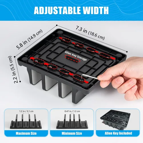 Vista 4 de Ryvlan Soporte vertical para laptop, almacenamiento ajustable de 3 ranuras para laptop con acolchado de goma, soporte múltiple para computadora