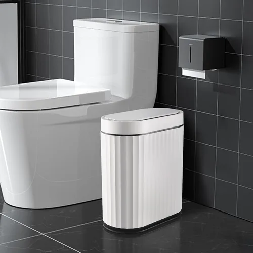 Vista 15 de ELPHECO - Basurero con sensor de movimiento, impermeable de 2 galones, papelero automático para baño, basurero delgado