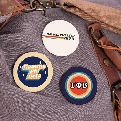 Vista 4 de Desert Cactus Gamma Phi Beta Buttons Pin Back Badge Sorority 3 Pieces of Variety 2.25-inch