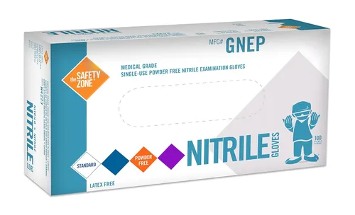 Vista 2 de Guantes de nitrilo para examen - grado médico, libres de polvo, sin látex, desechables, no estériles, seguros para manipular alimentos, con textura