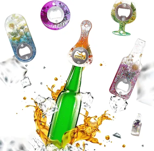 Vista 2 de Bottle Opener Resin Molds, Lovppy Beer Opener Silicone Molds, Epoxy Resin Casting Molds, Beer Spanner Kit with Screwdriver and Patch, DIY Jewelry