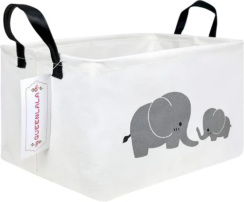Vista 26 de QUEENLALA Cesta para la colada rectangular/Cesta para la ropa sucia plegable para guardería para organizar/contenedores de almacenamiento/cestas