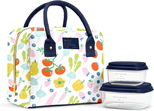 Vista 16 de Fit & Fresh - Lonchera Bloomington para mujeres - Lonchera grande aislada para el trabajo con contenedores, resistente a fugas, resistente a Bubble