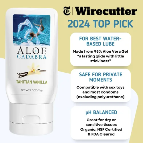 Vista 2 de Aloe Cadabra Flavored Personal Lubricant and Vaginal Moisturizer, Organic Edible Aloe Lube for Men, Women and Couples, Non-Staining, pH Balanced