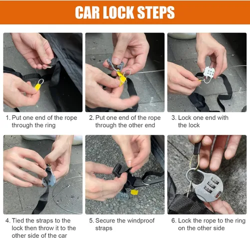 Vista 8 de Funda impermeable de repuesto para Land Rover Defender 90 2020-2025 de 2 puertas, 6 capas para todo tipo de clima, con puerta con cremallera