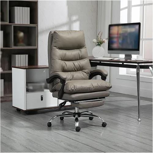 Vista 8 de Executive Office Chair with Foot Rest, Big and Tall Office Chair,PU Leather Ergonomic Office Chair,Desk Chairs with Wheels,high Back Office Beige