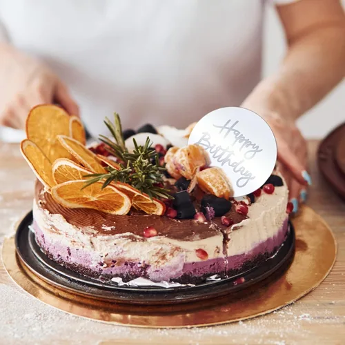 Vista 7 de 30 piezas de decoración para cupcakes de disco acrílico con espejo, hexagonal dorado, rosa redonda plateada y corazón dorado, decoración para tartas