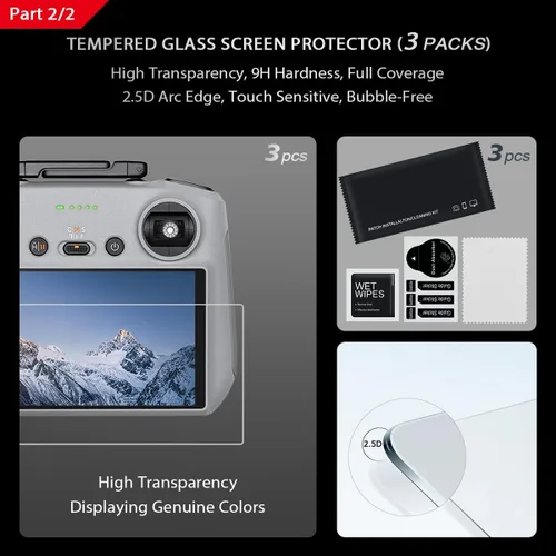 Vista 6 de Arzroic Kit de Capucha Protectora Solar RC 2 con Protector de Pantalla para DJI Mini 5 Pro/Mini 4 Pro/Mavic 4 Pro/Flip/Air 3S/Air 3 Accesorios