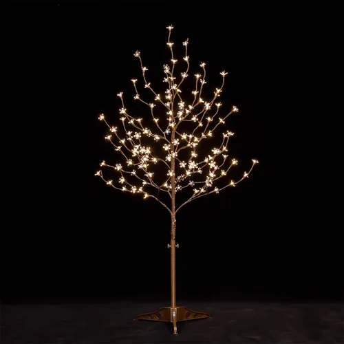 TYBEEU Árbol de cerezo iluminado de 4 pies con 144 luces LED blancas cálidas para decoración de vacaciones, regulable, certificado UL, impermeable,