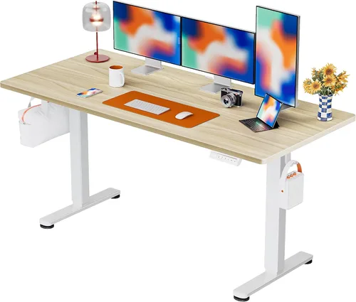 Vista 42 de ErGear - Escritorio eléctrico de pie de altura ajustable, escritorio para estar sentado o de pie de 31.5 x 18.9 pulgadas, escritorio de computadora