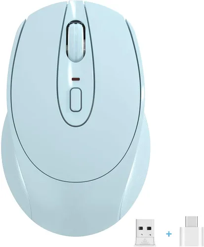 Lieyiahe Ratón inalámbrico, para ergonomía, mouse silencioso inalámbrico recargable, 2.4 G, portátil, USB, óptico, inalámbrico, con receptor USB y