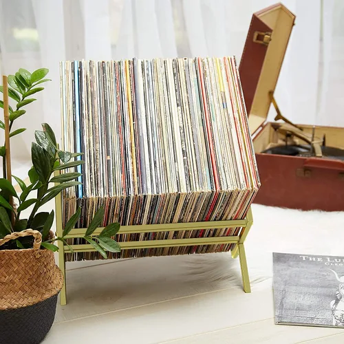 Vista 5 de MODERN VINYL RacK - Soporte para almacenamiento de discos de vinilo de 80-100 LP - Almacenamiento de discos de vinilo RacK - Montaje rápido