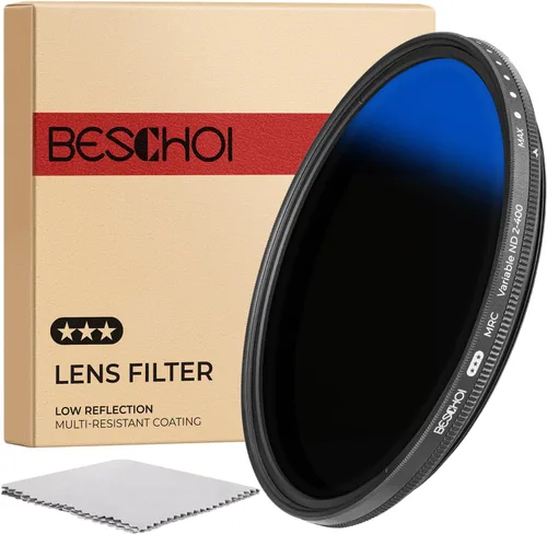 Beschoi Filtro ND variable MRC de 2.835 in ND2-ND400, filtro ND ajustable de densidad neutra (0.3 a 2.7, 1 a 9 paradas), vidrio óptico recubierto