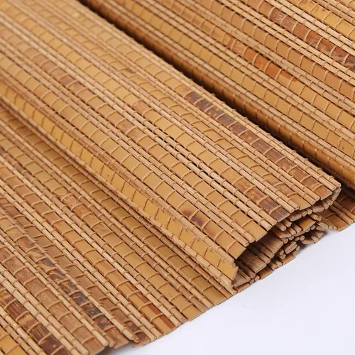 Vista 2 de Artdix Persianas romanas de bambú, sin cordón, de nogal personalizado, opacas, oscurecimiento de la habitación, persianas de madera tejida