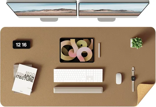 Vista 10 de YSAGi - Almohadilla de escritorio de doble cara, de cuero, protector de almohadilla de corcho ecológico, grande, impermeable, para oficina/hogar