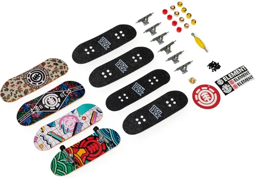 Vista 5 de TECH DECK, Ultra DLX - Juego de 4 patinetas Element, minipatinetas coleccionables y personalizables, juguete para niños a partir de 6 años