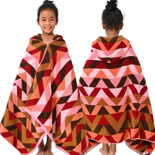 Vista 33 de VOOVA & MOVAS Poncho toallas para niños (4-8 años), de secado rápido, ligeras, absorbentes, de algodón, con capucha, bata para piscina, natación