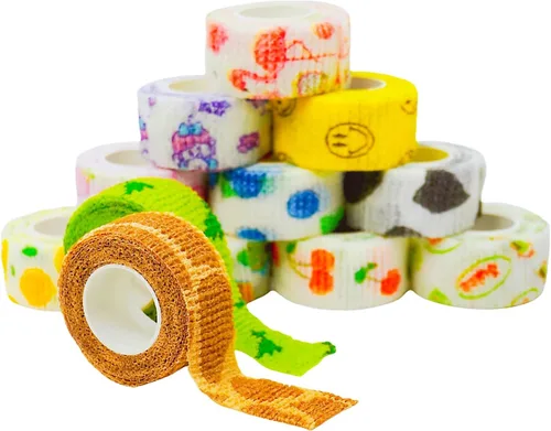 Vista 7 de 6 rollos de vendaje autoadhesivo, cinta de agarre para tatuajes, vendaje veterinario adherente, vendaje elástico cohesivo para deportes, dedo