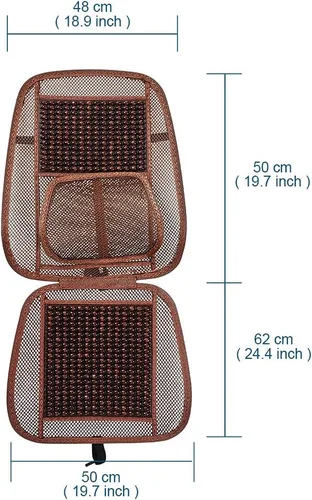 Vista 5 de Blueshyhall Cojín de asiento cómodo con cuentas de madera natural, cojín de masaje para conductor, para automóvil, camión (marrón)