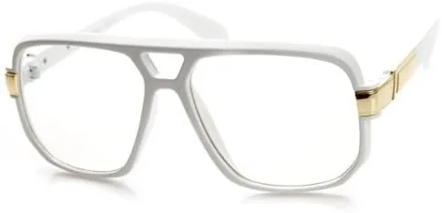zeroUV Classic Square Frame Plastic Clear Lens Aviator Glasses 8975