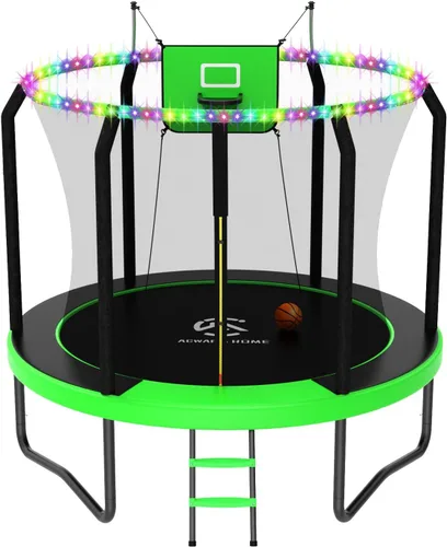 Vista 19 de Trampolín al aire libre con red para niños de 10 pies, 12 pies, 14 pies Negro