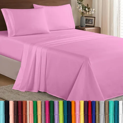 Vista 111 de Elegant Comfort - Juego de sábanas de microfibra de 1500 hilos de calidad hotelera prémium de 4 piezas - Resistente a arrugas, sábana bajera