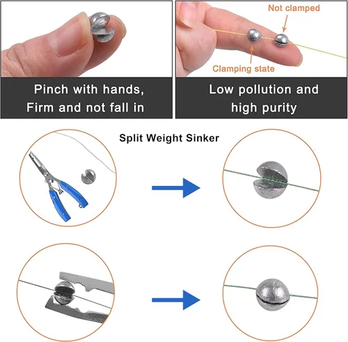 Vista 6 de Kit de aparejos de pesca, 160 piezas de bobbers básicos y ganchos surtidos con círculo de pulpo, ganchos de cebo, pesas de platina, caja de aparejos