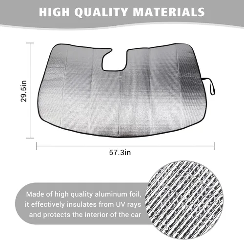 Vista 3 de Jimen Parasol para ventana Grand Cherokee, parasol delantero, protector térmico compatible con Jeep Grand Cherokee 2022-2023
