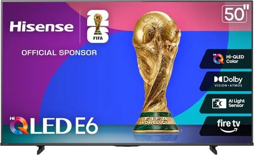 Vista 28 de Hisense 43" Serie E6 Cinema Hi-QLED 4K UHD Smart Fire TV (43E6QF, modelo 2025) - Sensor de luz AI, Dolby Vision · Atmos, control remoto por voz