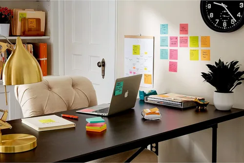 Vista 14 de Post-it Notas súper adhesivas, 4 blocs de notas adhesivas, varios tamaños, suministros escolares, productos de oficina, 2 veces más poder