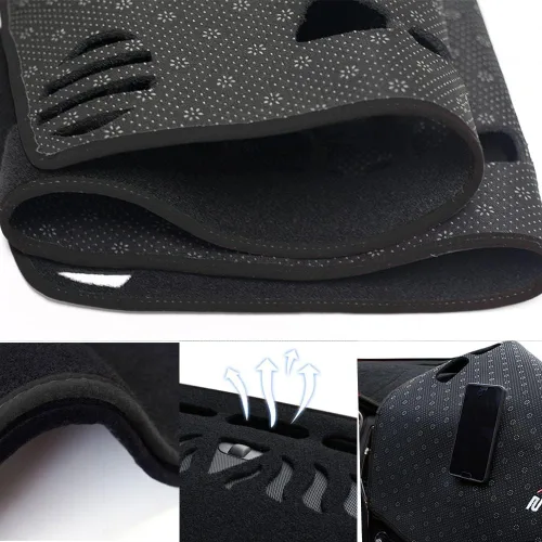 Vista 3 de Cubierta de salpicadero para VW-Passat 1996-2005, alfombrilla de poliéster para salpicadero, cubierta protectora de tablero de automóvil, Negro