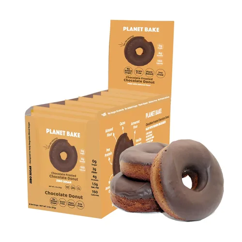 Vista 11 de PLANET BAKE Donas veganas – Sin gluten, sin azúcar, donas sin soya – Donas húmedas y deliciosas envueltas individualmente para aperitivos saludables